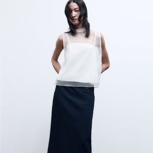 Zara sleeveless organza top
